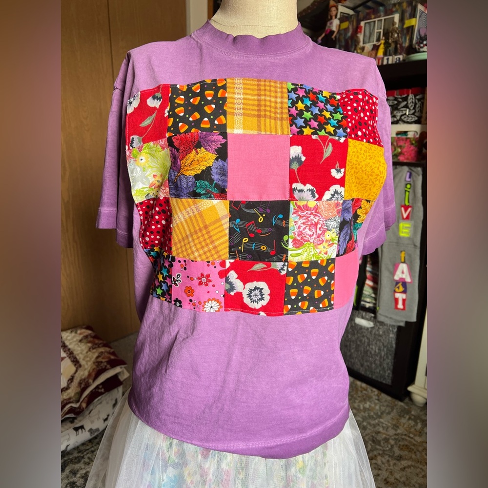 Quilty Tee Shirt Pink Purple